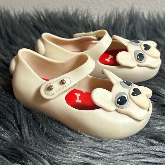 MINI MELISSA Ultragirl Frenchie Mary Jane Flat Cream Size 6 - Picture 4 of 7